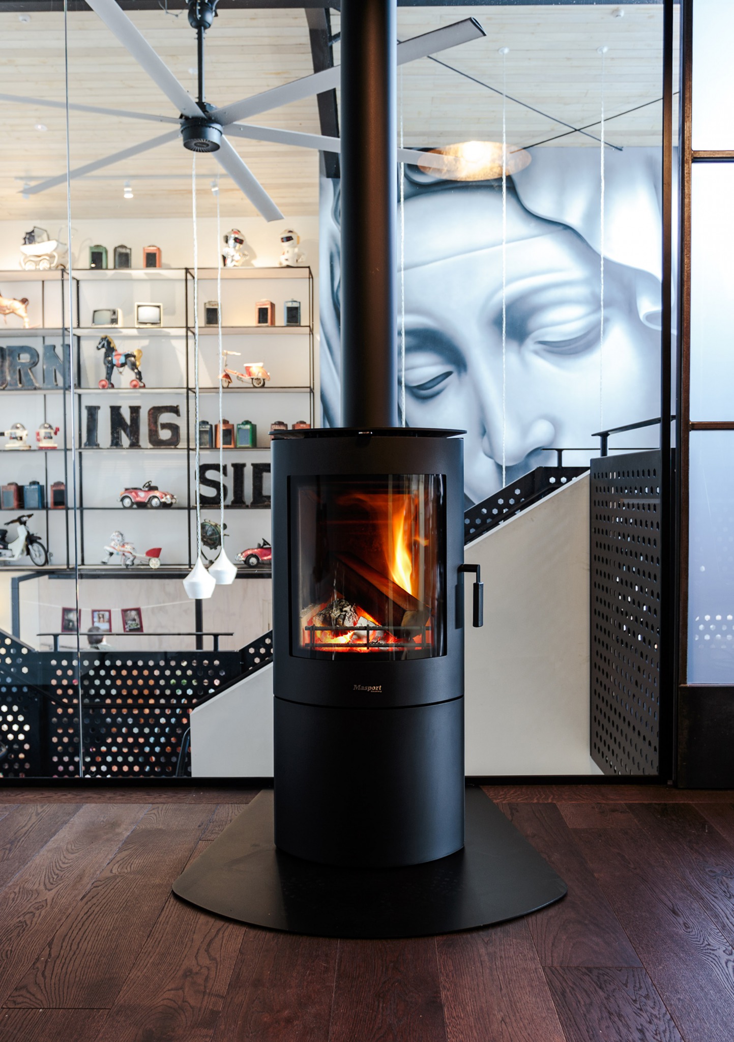 MASPORT Akaroa - Freestanding Radiant Wood Burner with Ash Pan
